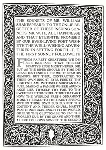 Riccardi Press: Sivu Shakespearen soneteista, n. 1914 tekijältä Herbert Percy Horne