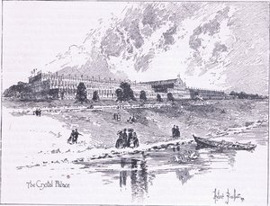 Kristallipalatsi Hyde Parkissa Lontoossa, 1851 jKr. tekijältä Herbert Railton