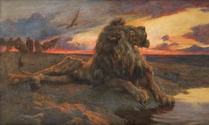 Study for The Dying Lion (akvarelli)
