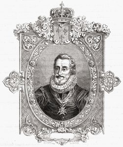 Henri IV, kaiverrettu Pannemaker-Ligny, Louis Blancin (1811-82) teoksesta "Histoire de la Revolution Francaise" tekijältä Hercule Catenacci
