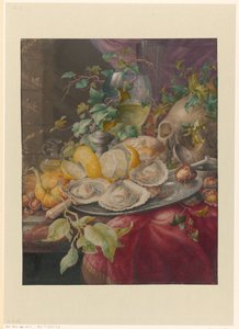 Vanitas asetelma ostereilla ja kallolla