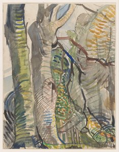 metsäinen maisema tekijältä Herman Kruyder (signed by artist)