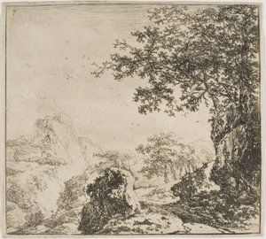 Vuoristomaisema ja tie, sarjasta Set of Landscapes (Maisemat)