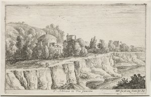 Monipuoliset näkymät Roomassa ja sen ympäristössä: St. Adriano Via Flaminialla, 1653. tekijältä Herman van Swanevelt
