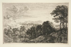 Maisema auringonlaskun kanssa, sarjasta Hill Landscapes tekijältä Herman van Swanevelt
