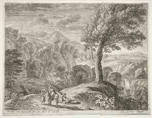Suuri puu ja kaskadi, n. 1652-1654. tekijältä Herman van Swanevelt