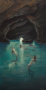 Kalastaja ja merenneidot Blue Grottossa Caprilla