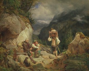 Lepää vuorella, 1848