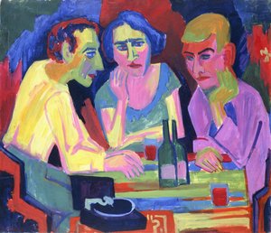 Kolme ihmistä pöydässä, 1924 tekijältä Hermann Scherer