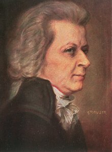 Wolfgang Amadeus Mozart (1756-91) pubi. 1904 (väri litho) tekijältä Hermann Torggler