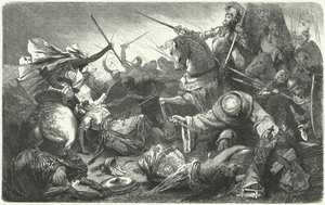 Kristityt taistelevat almohadeja vastaan Las Navas de Tolosan taistelussa Espanjassa, 1212 tekijältä Hermann Vogel