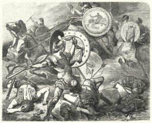 Epaminondas pelasti Pelopidasin hengen Mantinean taistelussa, 385 eaa.