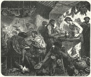 Kohtaus tavernassa muinaisessa Roomassa tekijältä Hermann Vogel