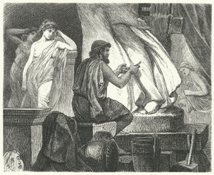 Ateenalaisen kuvanveistäjä Praxitelesin ateljee tekijältä Hermann Vogel