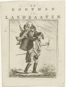 Lauluarkki ja sarjakuva sotilaiden kanssa Sarjakuva Willem V:stä Kauppias Landzaatenissa (nimi esineessä)