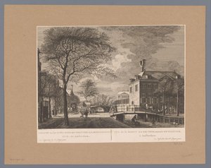 Näkymä Oudezijds Huiszithuisille Amsterdamissa Näkymä Oude-Zyds-Huysziten-Almoesseniershuis-kadulta Amsterdamiin / Vue de la maison des pauvres, nommée Huyszit, à Amsterdam (otsikko esineessä) tekijältä Hermanus Petrus Schouten (possibly)
