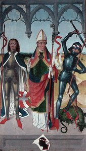 St. George, St. Nicholas ja St. Victor of Marseille, Pyhän Nikolauksen kirkon alttarilta, 1481 (yksityiskohta) (katso 197688, 197690-92)