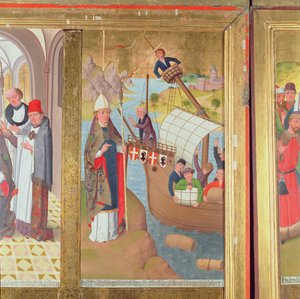 Pyhä Nikolaus pelastamassa laivaa, Pyhän Nikolauksen kirkon alttarilta, 1481 (yksityiskohta) (katso 197688-89, 197691-92)