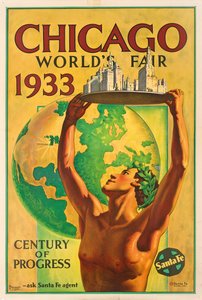 Cartaz anunciando a Feira Mundial de 1933 em Chicagofinlandês tekijältä Hernando Villa