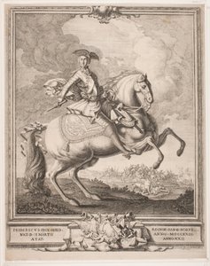 Frederik V. kruununprinssinä hevosen selässä tekijältä Hieronimo Miani