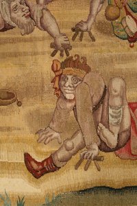 Hieronymus Boschin työn inspiroima kuvakudos, n. 1560 (kulta, hopea, silkki ja villa) tekijältä Hieronymus (after) Bosch