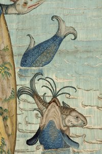 Hieronymus Boschin työn inspiroima kuvakudos, n. 1560 (kulta, hopea, silkki ja villa) tekijältä Hieronymus (after) Bosch