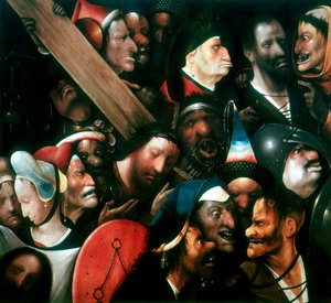 Ristin kantaminen, c1480-1516 tekijältä Hieronymus Bosch