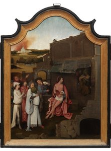 Jobin Triptyykin keskipaneeli, n. 1500-24 (öljy paneelille) tekijältä Hieronymus Bosch