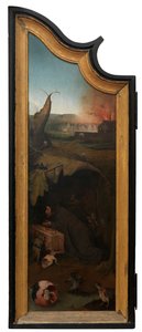 Jobin Triptyykin vasen paneeli, n. 1500-24 (öljy paneelissa) tekijältä Hieronymus Bosch
