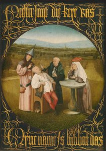 The Cure of Folly, n. 1494 (öljy paneelille) tekijältä Hieronymus Bosch