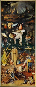 The Garden of Delights, triptyykki, oikea paneeli ... (maalaus puulle) tekijältä Hieronymus Bosch
