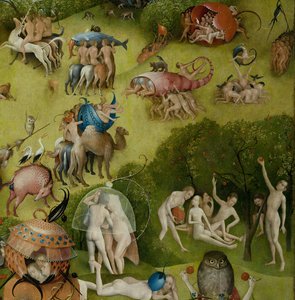Maallisten ilojen puutarha, 1490-1500 tekijältä Hieronymus Bosch