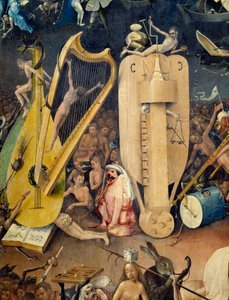 Hieronymus Van Akenin (Aken) Jerome Boschin (1450-1516) "The Garden of Terrestrial Delics" -triptyykin oikean osan helvetin yksityiskohta tekijältä Hieronymus Bosch
