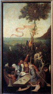 Humalaisten hullujen ryhmän hullun kohtauksen nave. Hieronymus Van Aekenin (Aken) maalaus, Jerome Bosch (1450-1516) tekijältä Hieronymus Bosch