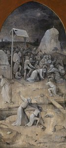 Pyhän Antoniuksen kiusaus. Triptyykki, kääntöpuoli: Kristuksen vangitseminen, 1500-1501. tekijältä Hieronymus Bosch