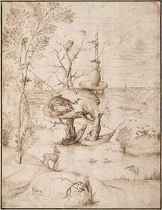 Puumies, c. 1505 (ruskea muste paperille) tekijältä Hieronymus Bosch