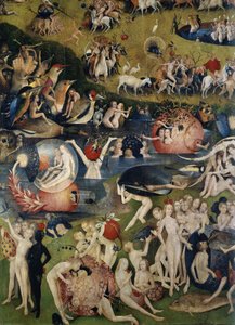 Herkkujen puutarha. Yksityiskohta triptyykin keskiosasta tekijältä Hieronymus Bosch
