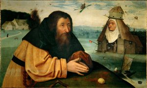 Pyhän Antonius Suuren kiusaaminen, noin 1501 (öljy tammipaneelille). tekijältä Hieronymus Bosch