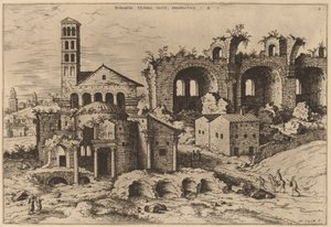 Augustuksen ja Faustinan temppeli, Divus Romuluksen temppeli ja Konstantinuksen basilika tekijältä Hieronymus Cock