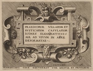 ”Praediorum Villarum” -teoksen otsikkosivu tekijältä Hieronymus Cock
