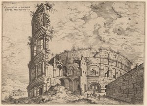 Näkymä Colosseumille tekijältä Hieronymus Cock
