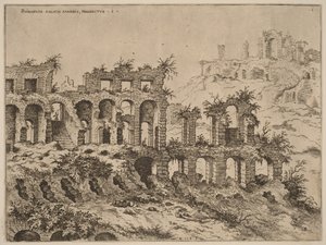Näkymä Colosseumista, taustalla Palatinus-kukkula