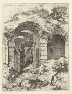 Kuudes näkymä Colosseumille Roomassa Colossæi etsii vs 6 (otsikko esineessä) Roman Ruins (sarjan nimi) tekijältä Hieronymus Cock