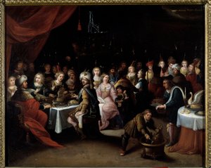 Hieronimus (Hieronymus tai Jerome) Franckin (1578-1628) Cana Paintingin häät 1600-luvun Toulouse musee des Augustins