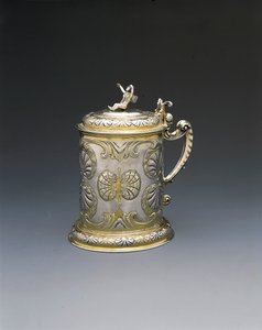 Tankard, Danzig, n. 1700 (kullattua hopeaa) tekijältä Hieronymus II Holl
