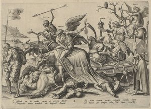 vanhuus The Four Ages of Man and Death (sarjan nimi) tekijältä Hieronymus Wierix