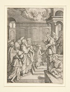 The Presentation of the Neitsyt, sarjasta The Life of the Virgin tekijältä Hieronymus Wierix