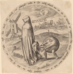 Maailman ryöstää misantrooppi tekijältä Hieronymus Wierix after Pieter Bruegel the Elder