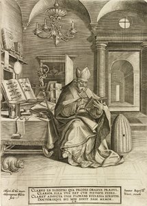 Saint Ambrose, sarjasta Kirkon neljä isää, pub. 1586