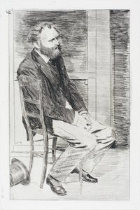 Manet istumassa, oikealle kääntyneenä tekijältä Hilaire Germain Edgar Degas